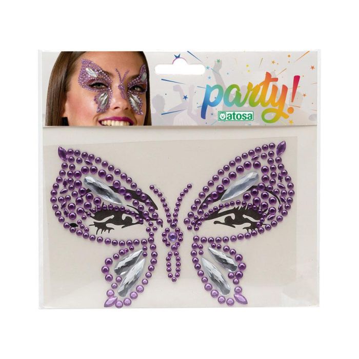 Joyas Faciales Adhesivas Mariposa Morado 1