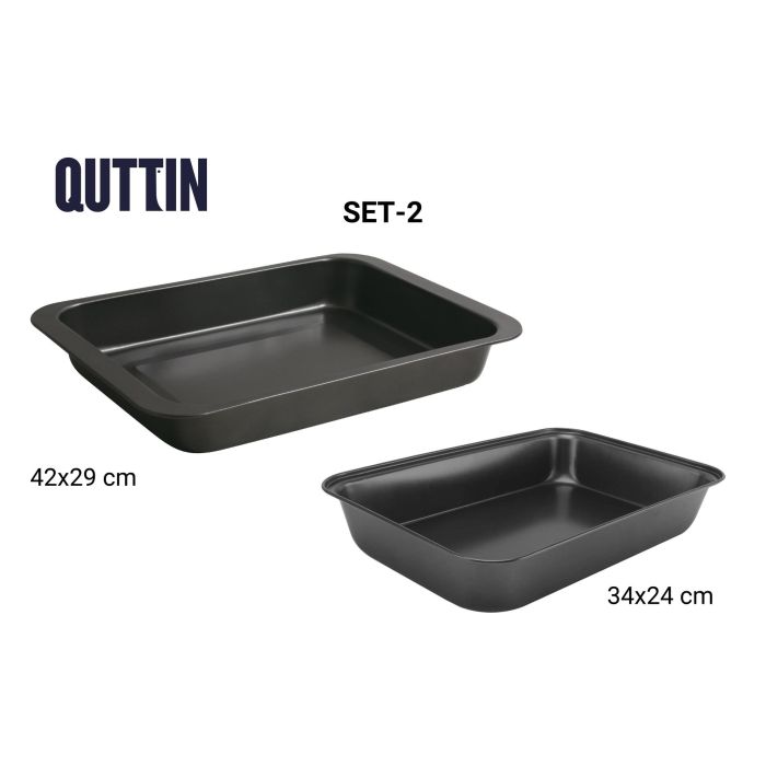 Set de 2 Bandejas Rectangulares Quttin 34x24 cm y 42x29 cm - Inde (6 Cajas) 6 Set de 2 Bandejas Rectangulares Quttin 34x24 cm y 42x29 cm - Inde (6 Cajas) 6