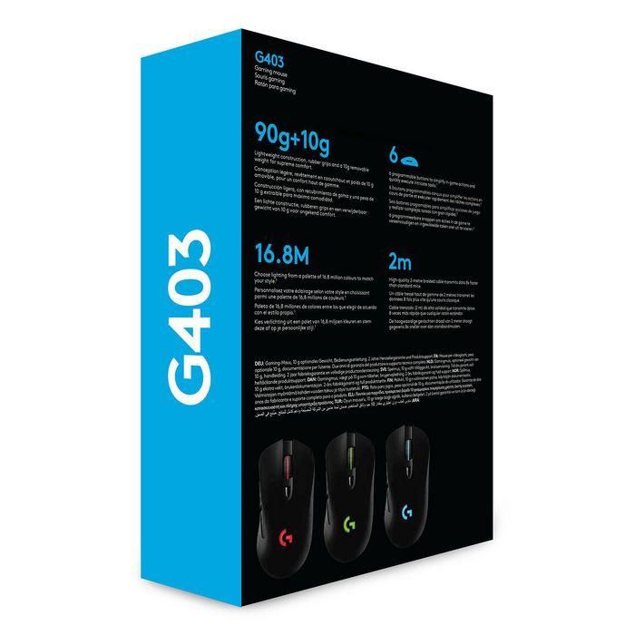 Logitech G403 HERO Ratón Gaming USB Type-A con Sensor HERO 25K, Peso Ajustable y 6 Botones Programables 14 Logitech G403 HERO Ratón Gaming USB Type-A con Sensor HERO 25K, Peso Ajustable y 6 Botones Programables 14