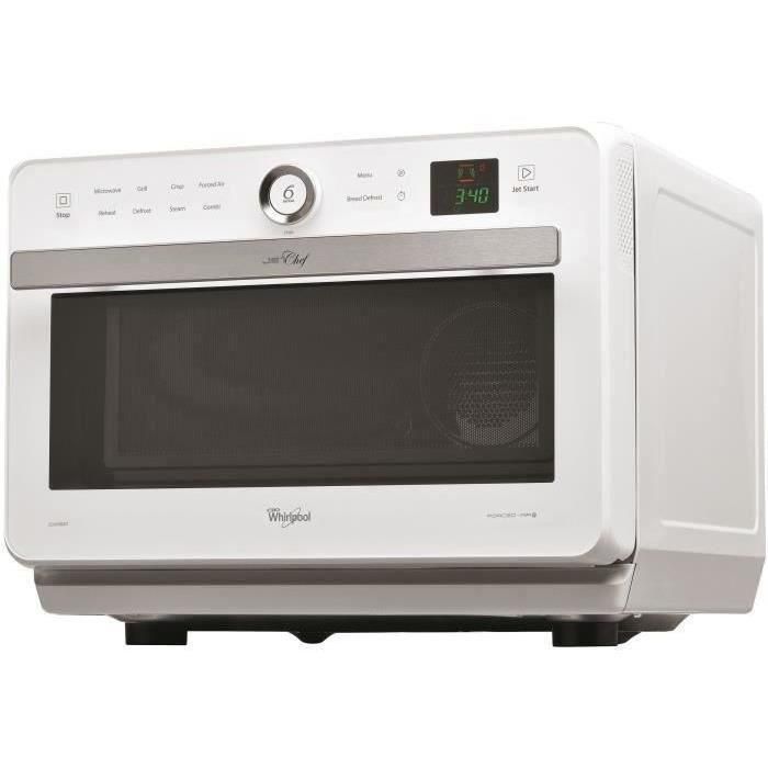 WHIRLPOOL JT469WH - Microondas Jet Chef - 33 L - 6th SENS Combi Crisp Steam - Cavidad de acero inoxidable - Plataforma giratoria de 36 cm - Blanco WHIRLPOOL JT469WH - Microondas Jet Chef - 33 L - 6th SENS Combi Crisp Steam - Cavidad de acero inoxidable - Plataforma giratoria de 36 cm - Blanco