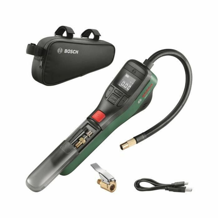 Bosch 0603947002 Bomba de Aire Inalámbrica 3,6 V para Inflar Neumáticos de Bicicleta, Coche y Moto, y Balones con Bolsa