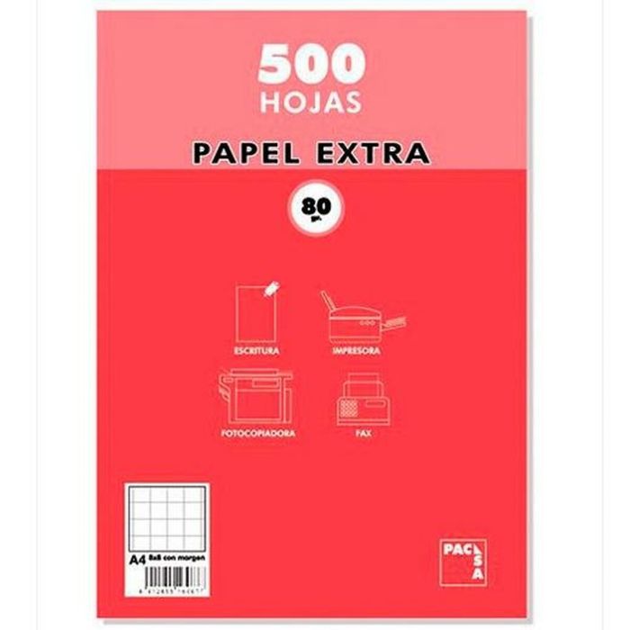 Papel Pacsa EXTRA Blanco A4 500 Hojas (5 Unidades) 1 Papel Pacsa EXTRA Blanco A4 500 Hojas (5 Unidades) 1