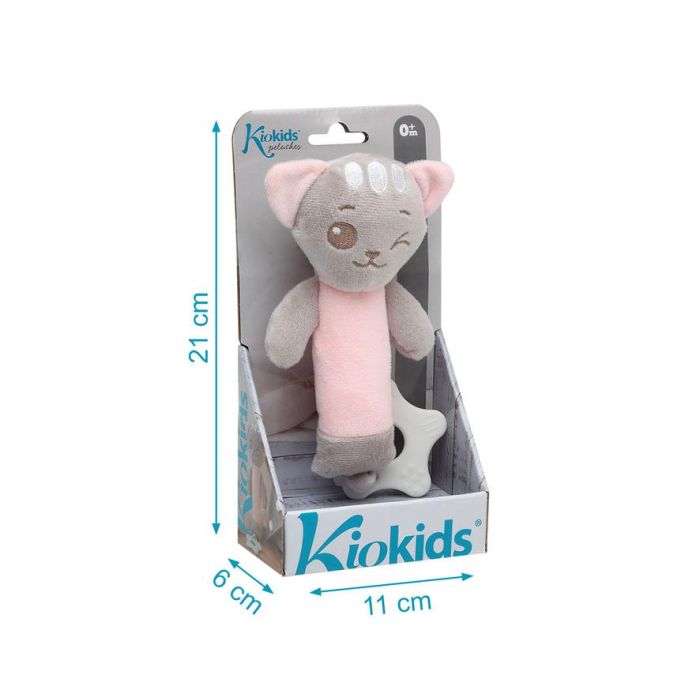 KioKids Sonajero Cricri Gatito Rosa con Mordedor de Silicona y Sonido para Bebés +3 Meses - Alivia Dentición - Colección Dolci Amici 4 KioKids Sonajero Cricri Gatito Rosa con Mordedor de Silicona y Sonido para Bebés +3 Meses - Alivia Dentición - Colección Dolci Amici 4
