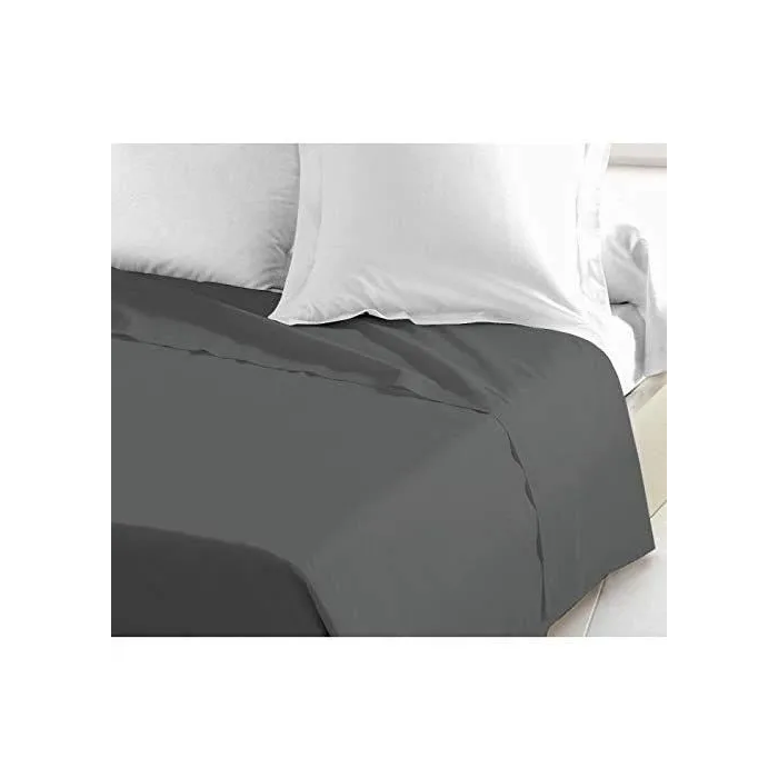 Lovely Home Sábana Plana 100% Algodón 240x300 cm Gris Oscuro 3 Lovely Home Sábana Plana 100% Algodón 240x300 cm Gris Oscuro 3