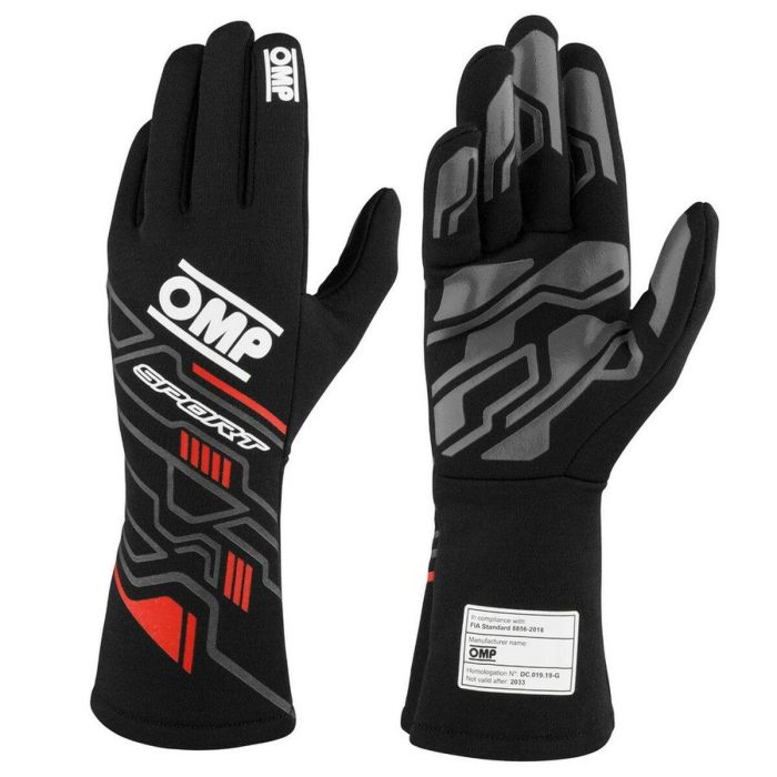 Guantes de Hombre para Conducir OMP SPORT Negro/Rojo XL Guantes de Hombre para Conducir OMP SPORT Negro/Rojo XL
