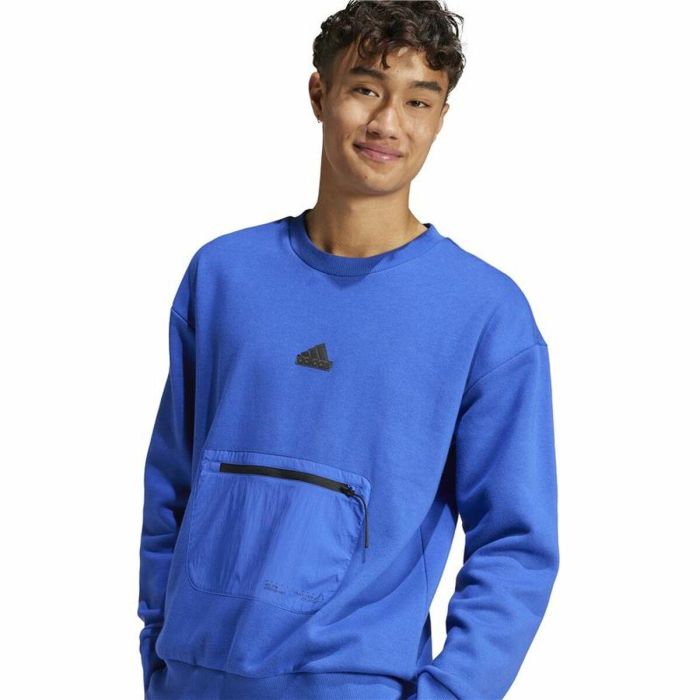 Sudadera sin Capucha Adidas City Es e Fleece Azul 1 Sudadera sin Capucha Adidas City Es e Fleece Azul 1