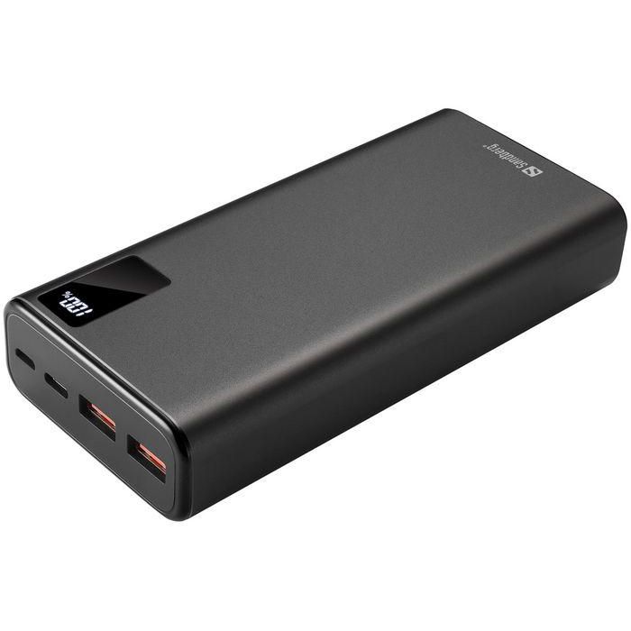 Sandberg Powerbank 20000 mAh, Batería Externa USB-C PD 20W de Aluminio, Carga Rápida para Móviles con USB-A