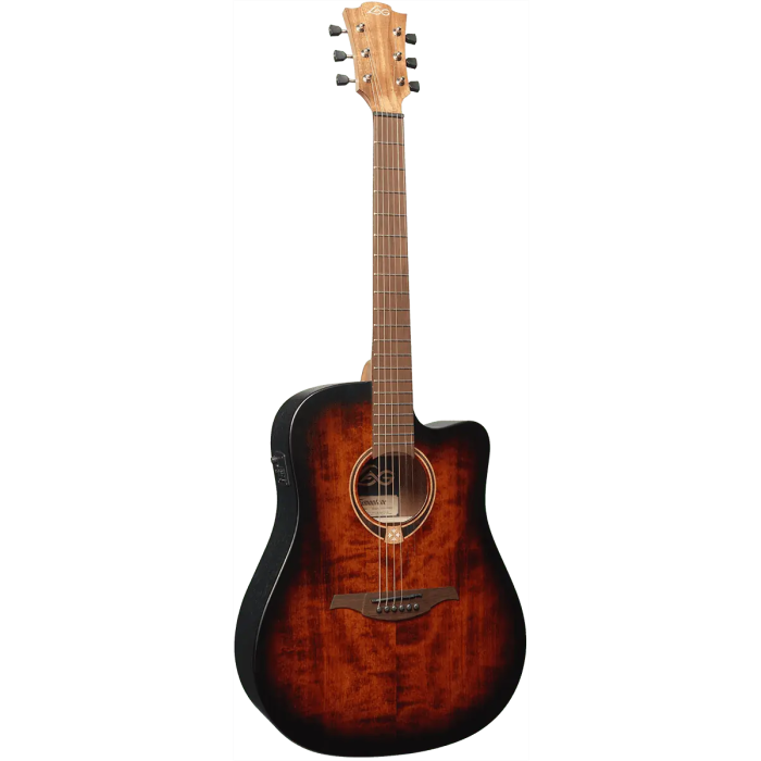 LAG Guitarra Cústica Electroacústica Tramontane 70 A/E Dreadnought Cutaway Sunburst 1