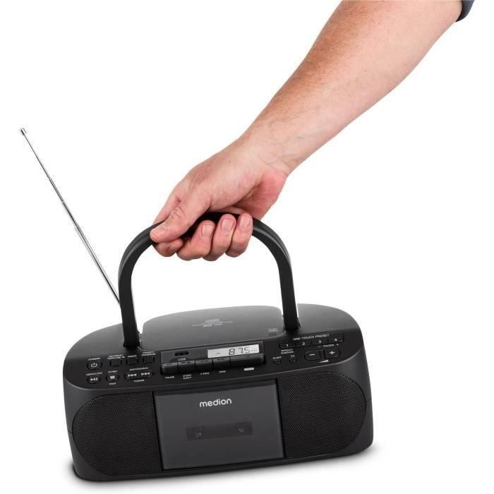 Radio CD K7 - MEDION - FM - 2x3W RMS - Negra 5 Radio CD K7 - MEDION - FM - 2x3W RMS - Negra 5
