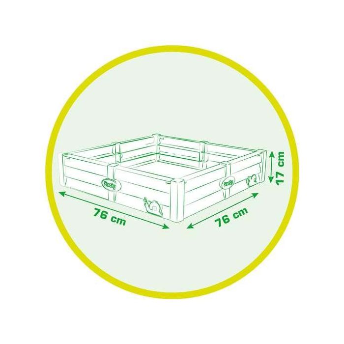 Arenero con 2 usos, usa la arena para jugar o para cultivar. capacidad 60-70 litros. 77x76x17 cm 4 Arenero con 2 usos, usa la arena para jugar o para cultivar. capacidad 60-70 litros. 77x76x17 cm 4