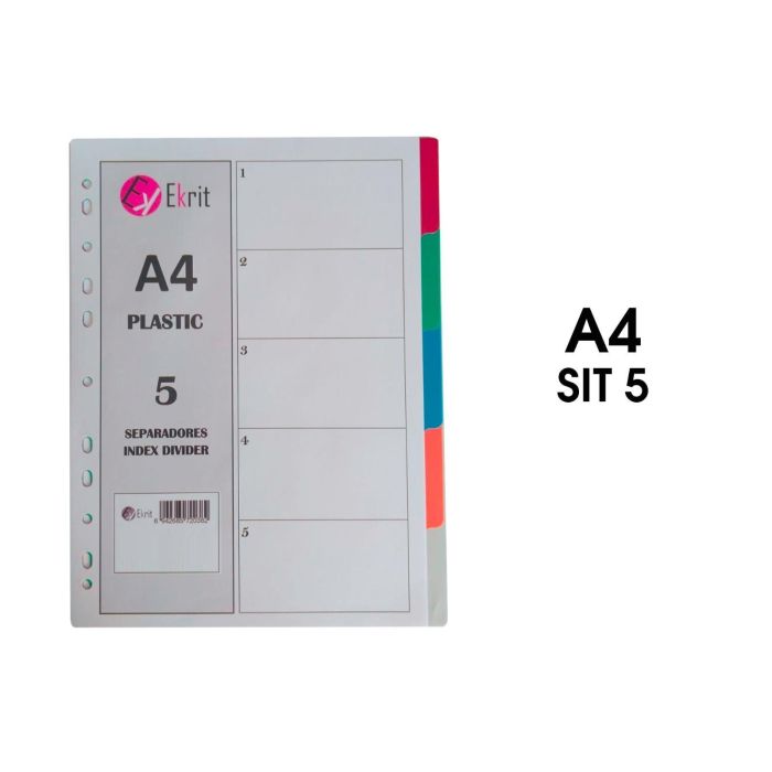 Ekrit Separadores Pp A4 11 Taladros 5 Posiciones Ekrit Separadores Pp A4 11 Taladros 5 Posiciones