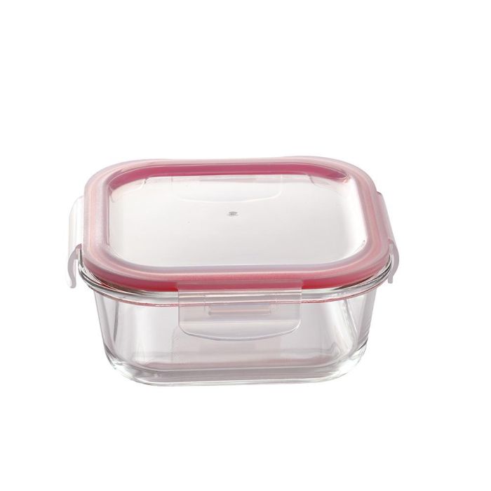 Bergner Set 3 fiambreras cuadradas Walking Anywhere, vidrio borosilicato, 320ml/520ml/800ml, Bg-20251-rd 2 Bergner Set 3 fiambreras cuadradas Walking Anywhere, vidrio borosilicato, 320ml/520ml/800ml, Bg-20251-rd 2