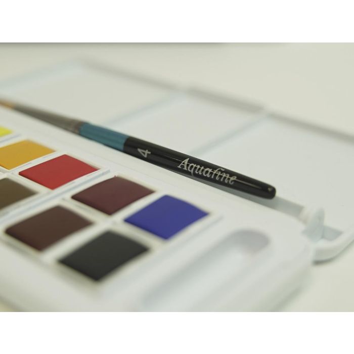 Acuarela Daler Rowney Aquafine Travel Set Con Pincel Caja De 12 Colores Surtidos 2