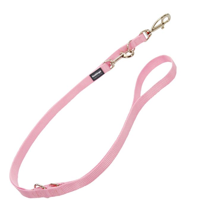 Red Dingo Correa Multiposición Lisa para Perros, Nylon Resistente de Alta Calidad, Rosa, 25mm x 2m, Ajustable