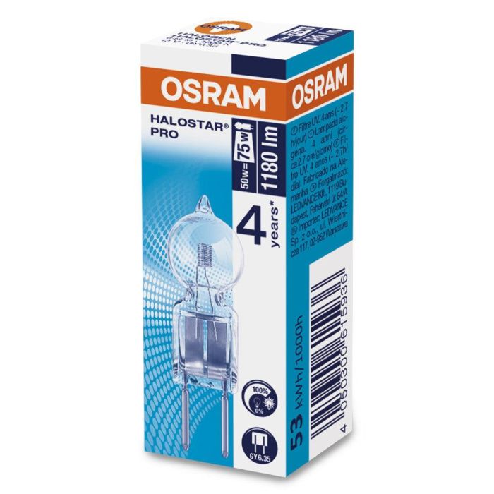 [LVE-4050300615936] Ledvance/Osram Halógena Bajo Voltaje GY6,35 50W 1050Lm 3000K   Regulable - Blanco Cálido 1