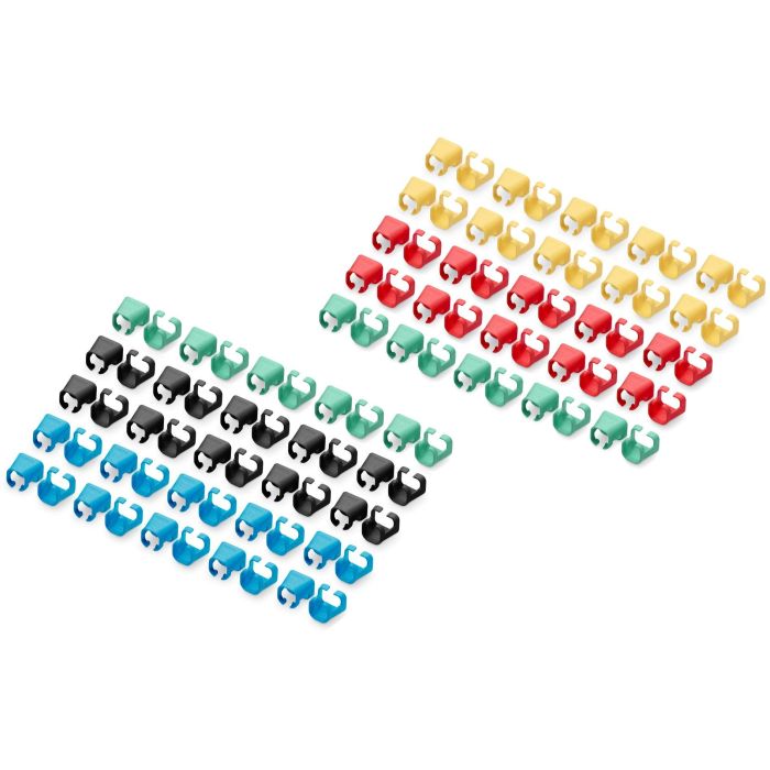 Digitus A-CC-M Clips de Colores para Cable de Red RJ45, PVC, Cat5e/6, Paquete de 100 Unidades