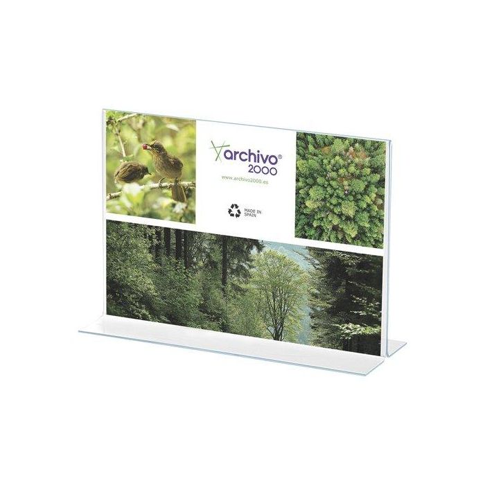 Archivo 2000 Expositor Sobremesa Forma T Din A4 Horizontal 85x300x215 mm Cristal Transparente