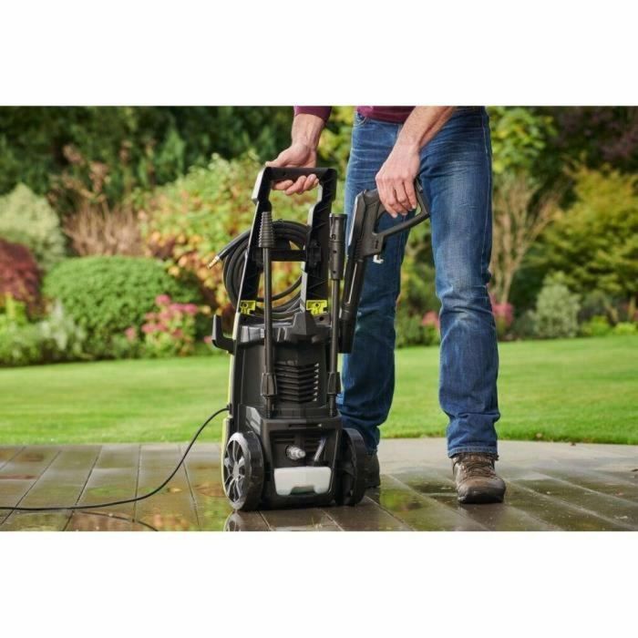 Ryobi RYO4892210204691 Limpiador Alta Presión 1800W 130 Bares 420 L/h Manguera 5m Tanque 0.9L Lance Vario Turbo Cepillo 3