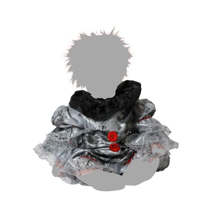 Disfraz Payaso Macabro Bebé Gris con Volantes Negros 6-12 Meses Halloween 2