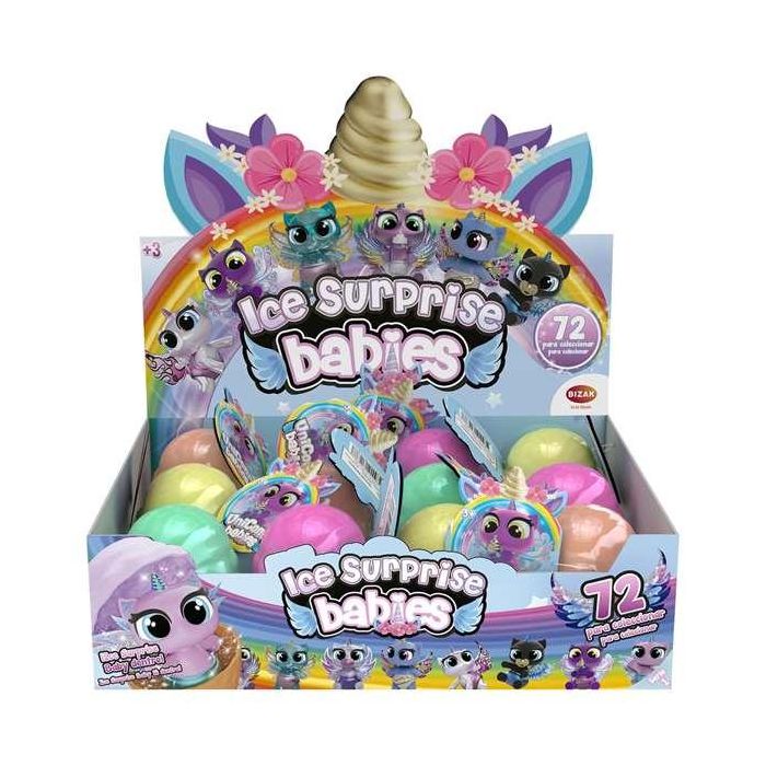 Bizak Mini Unicornios Ice Surprise Babies, cambian de color, metalizados, brillan oscuridad, 5cm con mini cono, modelos surtidos 4