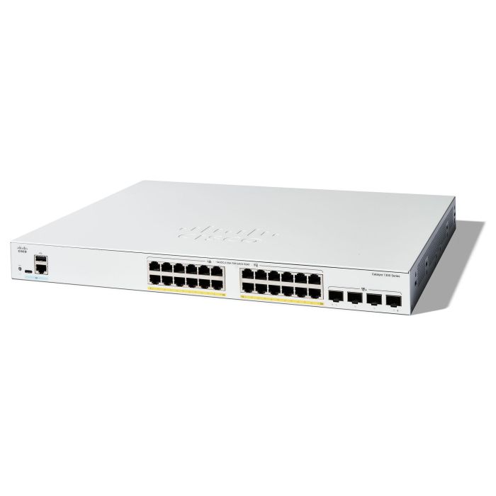 Cisco Catalyst 1300-24FP-4X Switch Gestionado Gigabit Ethernet 24 Puertos PoE+ 4 Puertos SFP+ Montaje en Rack Cisco Catalyst 1300-24FP-4X Switch Gestionado Gigabit Ethernet 24 Puertos PoE+ 4 Puertos SFP+ Montaje en Rack