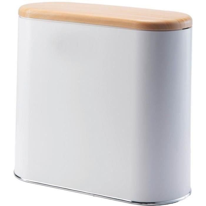 Kitchen Move KIT1712730323829 - Papelera de Baño Estrecha con Empuje, 10 L, de Madera, para Optimización de Espacios