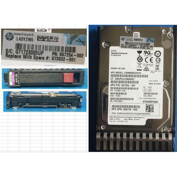 Hewlett Packard Enterprise HDD 600GB 12G 15K SFF SAS para Servidores y Sistemas HP