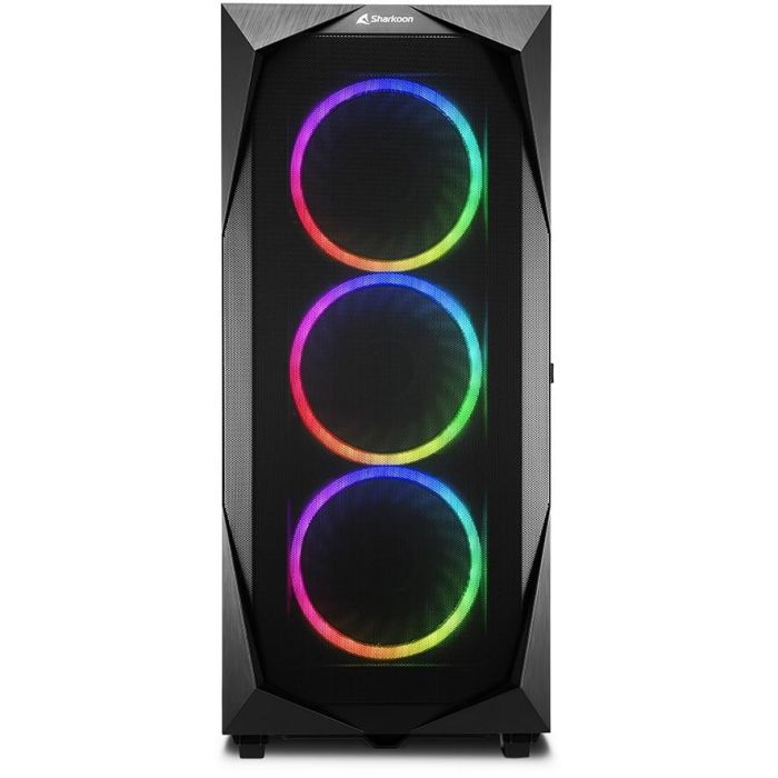 Sharkoon REV300 Torre Gaming E-ATX de Alto Rendimiento con 7 Ventiladores PWM, Panel Frontal Rejilla y Cristal Templado Negro 1 Sharkoon REV300 Torre Gaming E-ATX de Alto Rendimiento con 7 Ventiladores PWM, Panel Frontal Rejilla y Cristal Templado Negro 1