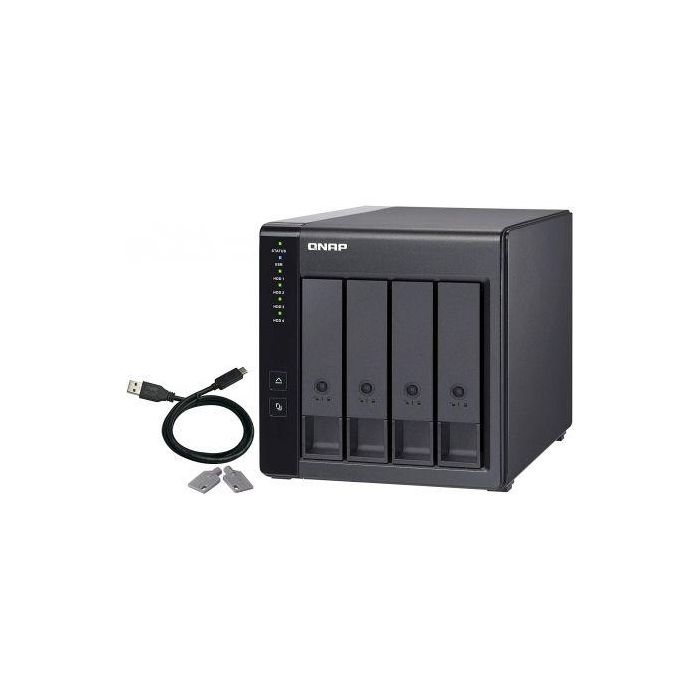 QNAP TR-004 Servidor de Almacenamiento (NAS) con 4 Bahías - Gabinete de Expansión USB 3.0 RAID