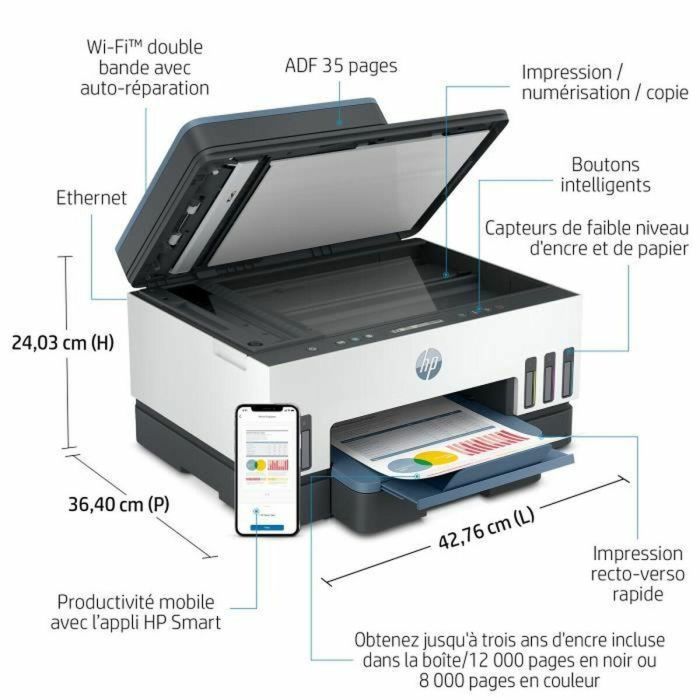 HP AUC0195908302520 Impresora multifunción a color Smart Tank 7306 con tanque de tinta 3 HP AUC0195908302520 Impresora multifunción a color Smart Tank 7306 con tanque de tinta 3