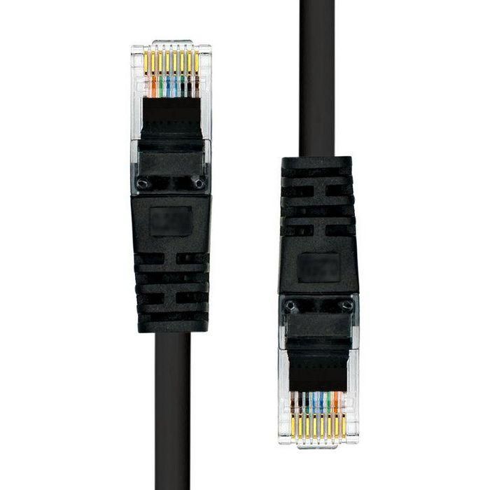 ProXtend Cable Ethernet CAT5e U/UTP CCA PVC Negro 25cm, AWG 26, Reforzado y con Protección de Cierre para Conexión Segura 1