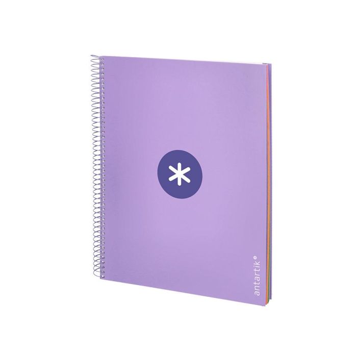 Cuaderno Espiral A4 Micro Antartik Tapa Forrada 120H 90 gr Horizontal 5 Bandas 4 Taladros Color Lavanda 3