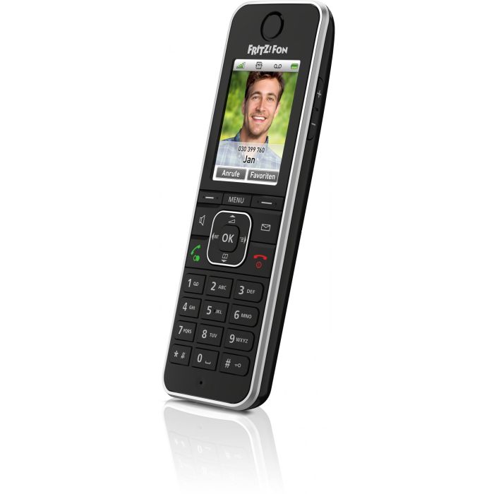 AVM Fon C6 Teléfono DECT Inalámbrico, Altavoz, 300 Entradas, Identificador de Llamadas, Negro 3