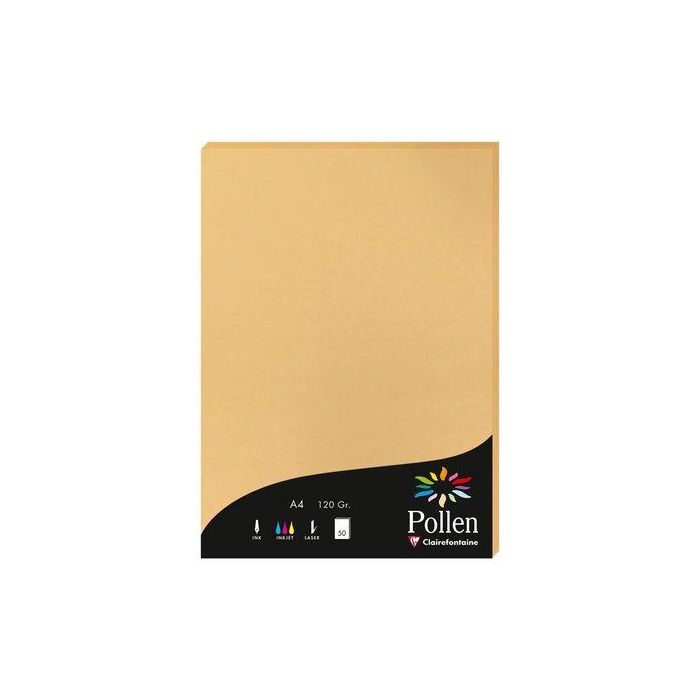 Papel Clairefontaine Pollen A4 120G 50H Caramelo