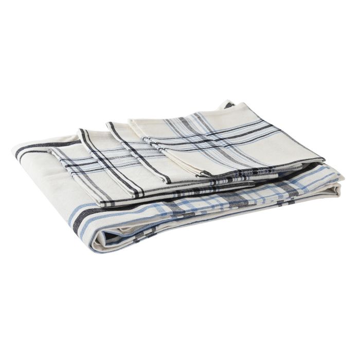 DKD Home Decor Set de 9 Manteles Básicos de Cuadros Azul y Beige de 150x250 cm, Lavables a Máquina 3 DKD Home Decor Set de 9 Manteles Básicos de Cuadros Azul y Beige de 150x250 cm, Lavables a Máquina 3