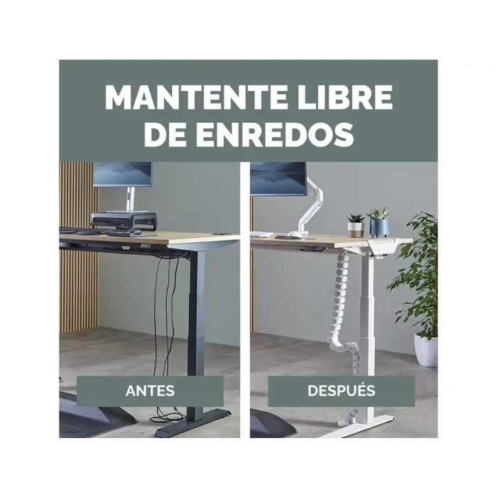 Fellowes 100136872 Organizador de Cables en Espiral Vértebra Pasacables Blanco 1.3m 2