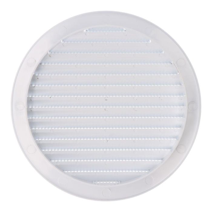 Rejilla ventilación redonda empotrable con mosquitera ø150mm abs blanca 1