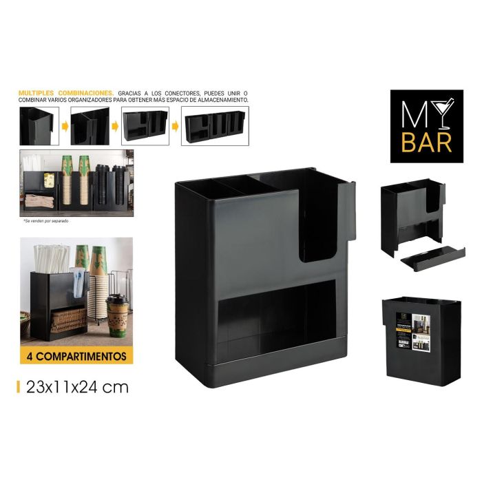 Organizador de Vasos, Tapas y Pajitas 4 Secciones My Bar (6 Unidades) Organizador de Vasos, Tapas y Pajitas 4 Secciones My Bar (6 Unidades)