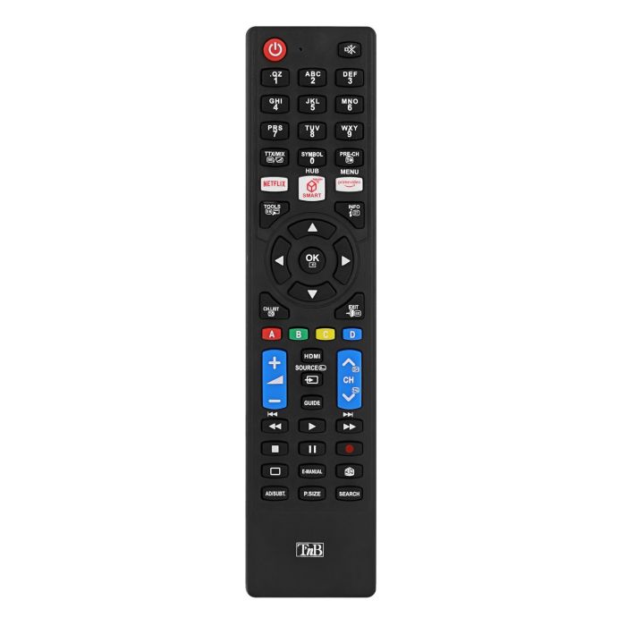 TNB Mando a distancia universal preprogramado Panasonic, Philips, LG, Samsung y Sony - negro