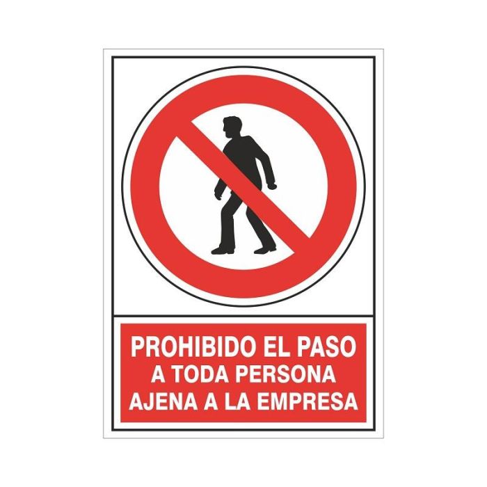 DUVER Señal Prohibido Paso a Toda Persona Ajena a la Empresa 414 Plástico 420x297mm 1 DUVER Señal Prohibido Paso a Toda Persona Ajena a la Empresa 414 Plástico 420x297mm 1