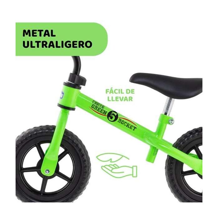 Chicco Bicicleta sin Pedales S Bullet Verde 10 Pulgadas para Niños de 2 a 5 Años Ideal para el Equilibrio 8