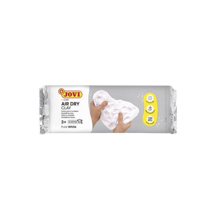 Jovi Air Dry Pasta de Modelar Endurece al Aire 1000 gr Blanca - Para Manualidades, Secado Natural