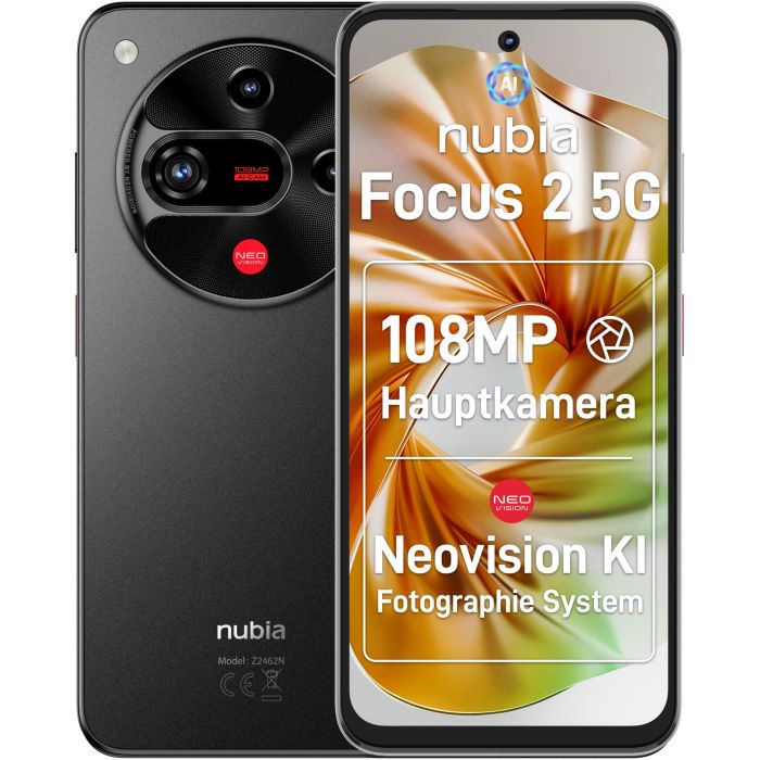 ZTE Nubia Focus 2 5G Negro 256GB/8GB - Pantalla 6.72" Full HD+, Cámara 108MP, Android 13, P720F11BL 0 ZTE Nubia Focus 2 5G Negro 256GB/8GB - Pantalla 6.72" Full HD+, Cámara 108MP, Android 13, P720F11BL 0