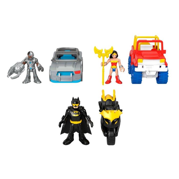 Figuras y vehiculos dc super friends superhéroes. imaginex 7.5 cm