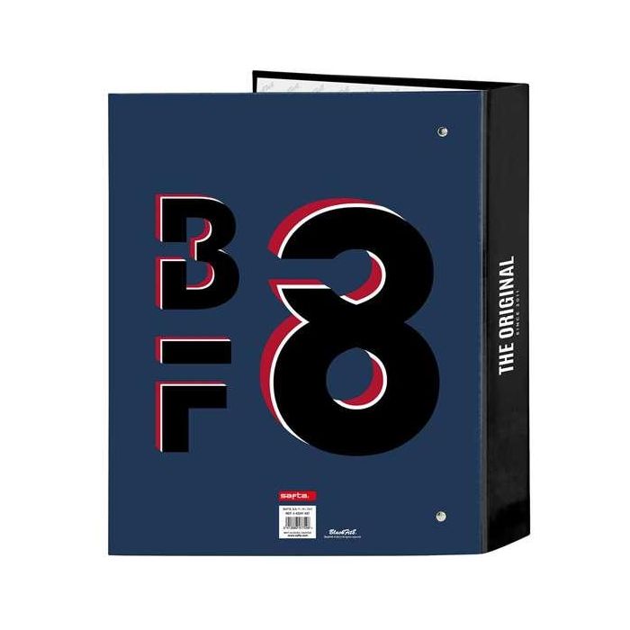 Carpeta de anillas BlackFit8 Urban Negro Azul marino A4 27 x 33 x 6 cm
