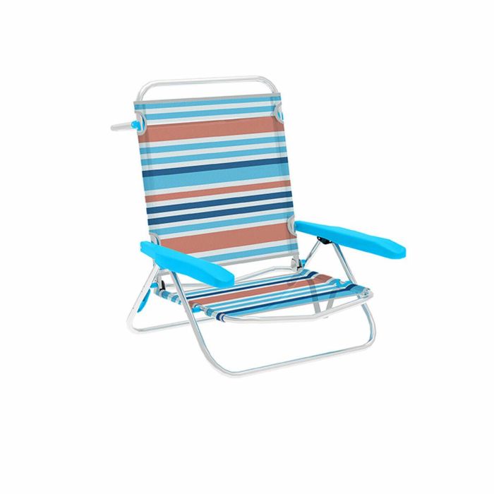Marbueno Silla Plegable 5 Posiciones Aluminio Rayas Naranjas y Azules Playa y Piscina 63X76X78 cm 10463 0 Marbueno Silla Plegable 5 Posiciones Aluminio Rayas Naranjas y Azules Playa y Piscina 63X76X78 cm 10463 0
