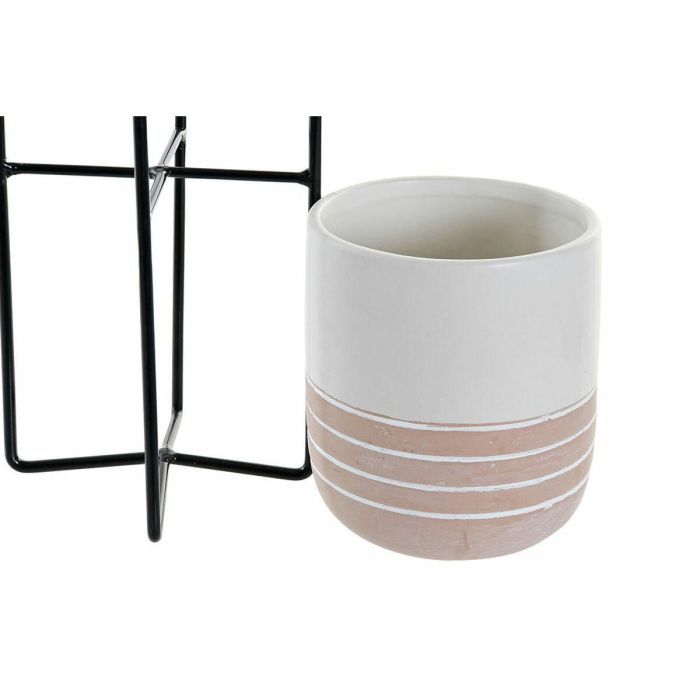Macetero Boho DKD Home Decor Blanco Negro 11 x 23.2 x 11 cm 1