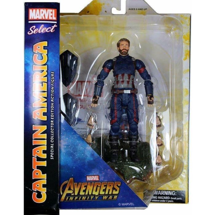 DIAMOND SELECT Capitán América Vengadores Marvel - Figura articulada 18cm con accesorios 2