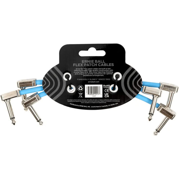 Ernieball Cable Flex Patch 6" Azul - Pack 3 1