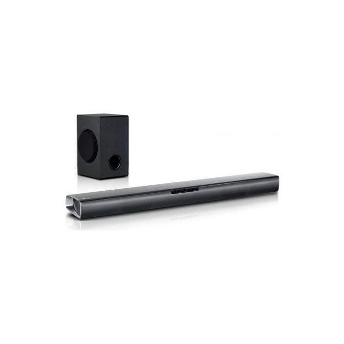 BARRA DE SONIDO COMPACTA LG SJ2 - 160W RMS - SUBWOOFER INALÁMBRICO - OPTICAL-IN - BLUETOOTH 4.0 - USB - PORTABLE-IN